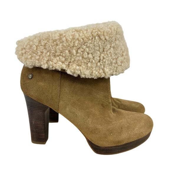 UGG Australia Dandylion Nubuck Leather Chestnut Brown Boots Shoes US 9.5 EU 40.5 - Picture 1 of 14